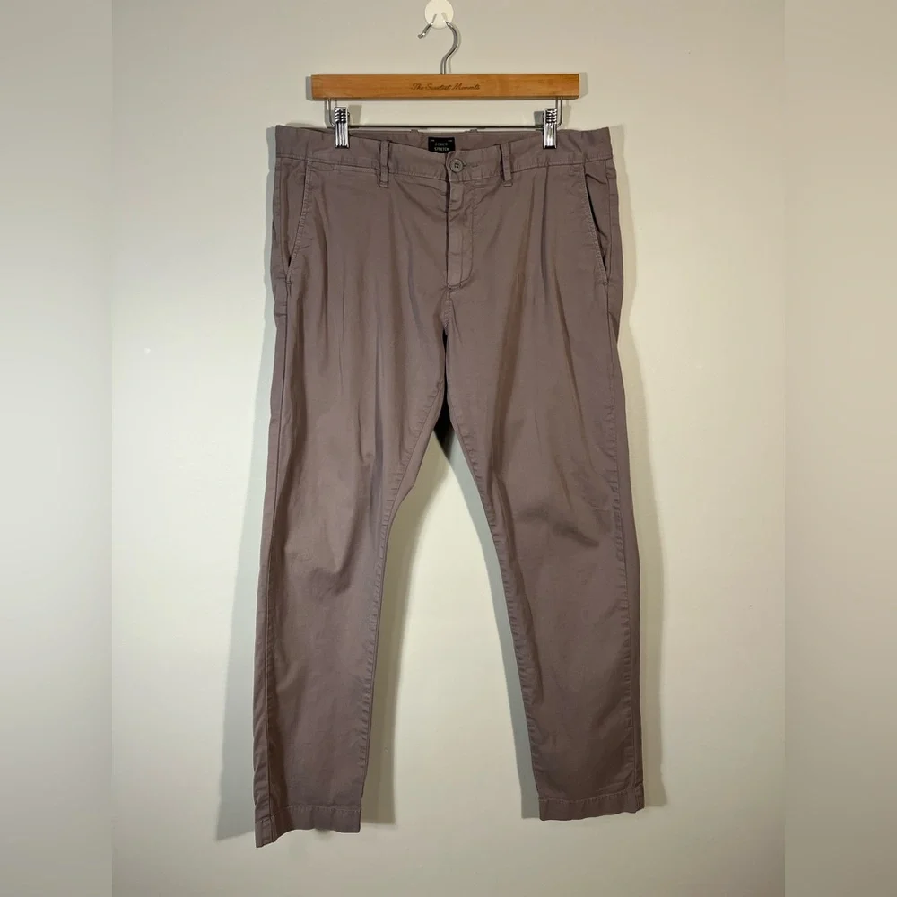 J. Crew Stretch 484 Men's Classic Grey Chino Pants W34 L30